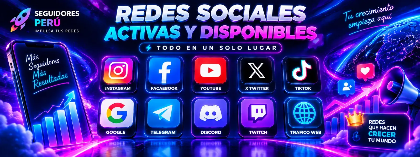 Redes sociales disponibles
